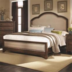 Coaster Laughton Upholstered King Bed in Rustic Brown