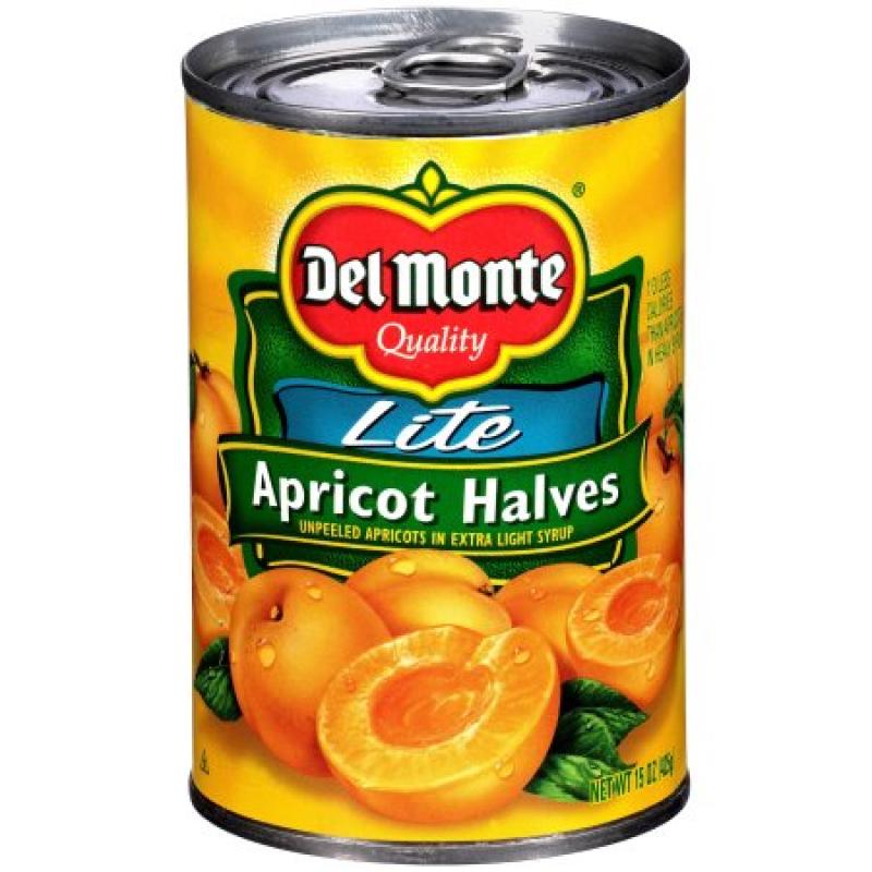 Del Monte Lite Apricot Halves Unpeeled Apricots in Extra Light Syrup, 15 oz