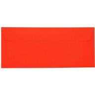 JAM Paper #10 4-1/8" x 9-1/2" Recycled Paper Peel and Seal Envelopes, Brite Hue Christmas Red, 25-Pack