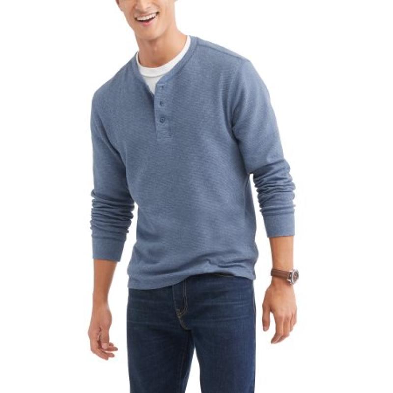 Faded Glory Big Men&#039;s Long Sleeve Thermal Henley