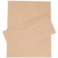 JAM Paper Recycled Parchment Business Stationery Sets with Matching #10 Envelopes, Natural, 100-Pack