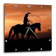 3dRose Cowboy in Fall, Big Horn MT, Shell, Wyoming - US51 JRE0103 - Joe Restuccia III, Wall Clock, 10 by 10-inch