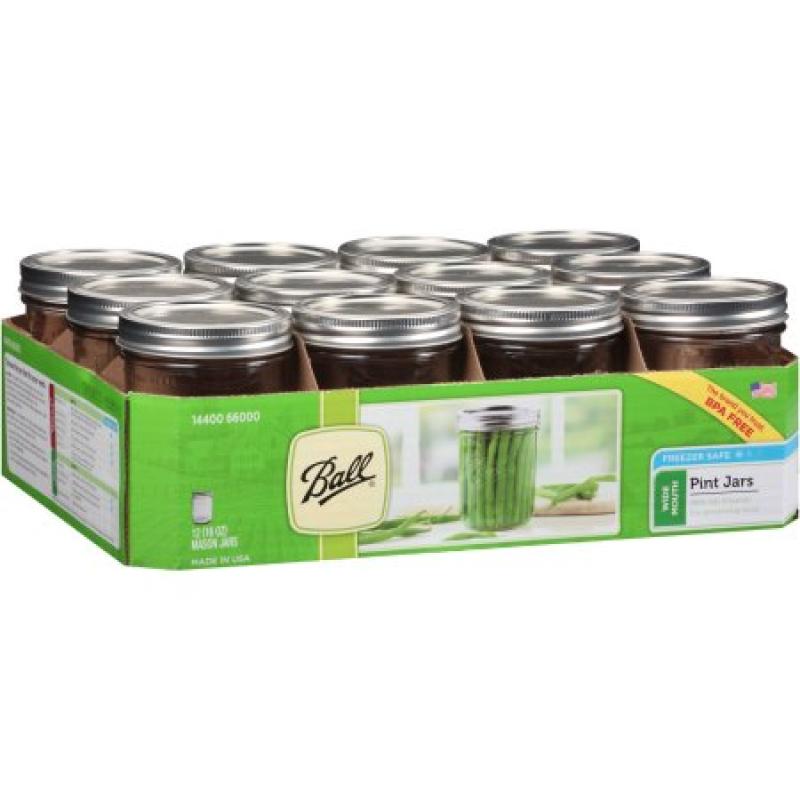 Ball Wide Mouth Pint Jars, 12 count