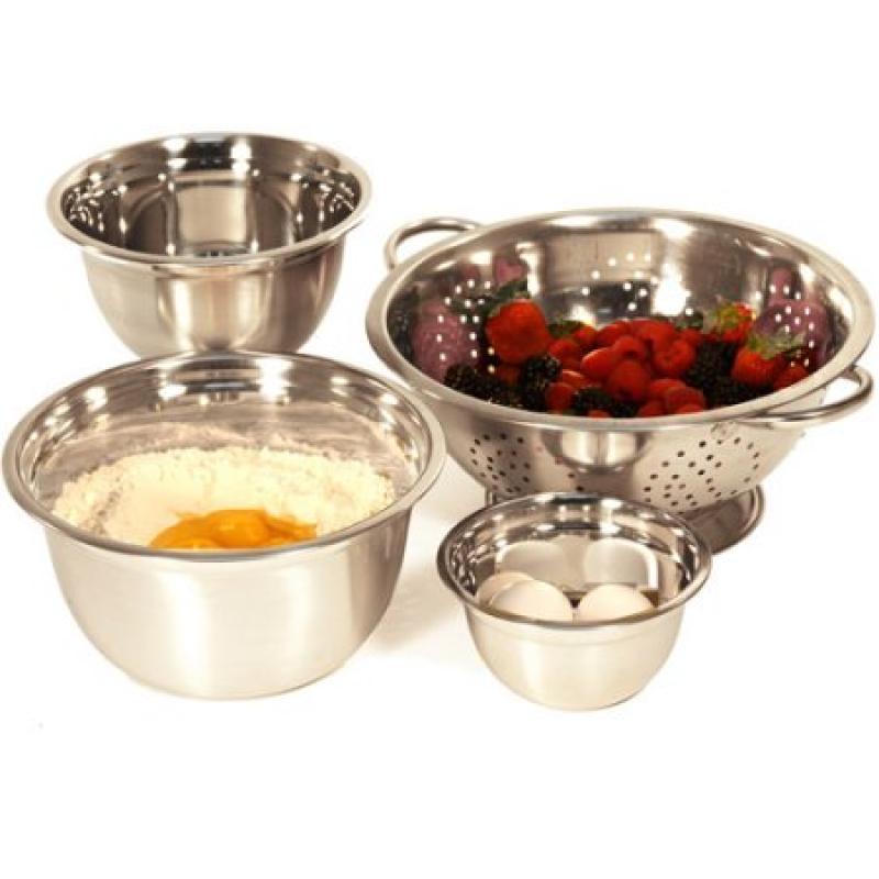 Heuck 4-Piece Stainless Steel Mixing Bowl and Colander Set