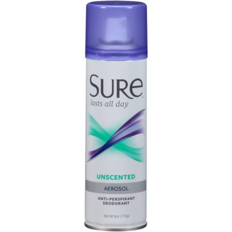 Sure® Aerosol Anti-Perspirant Deodorant Unscented 6 oz. Aerosol Can