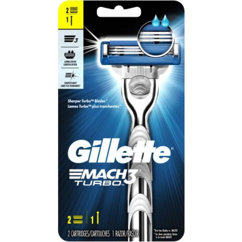 Gillette Mach3 Turbo Razor, 3 pc