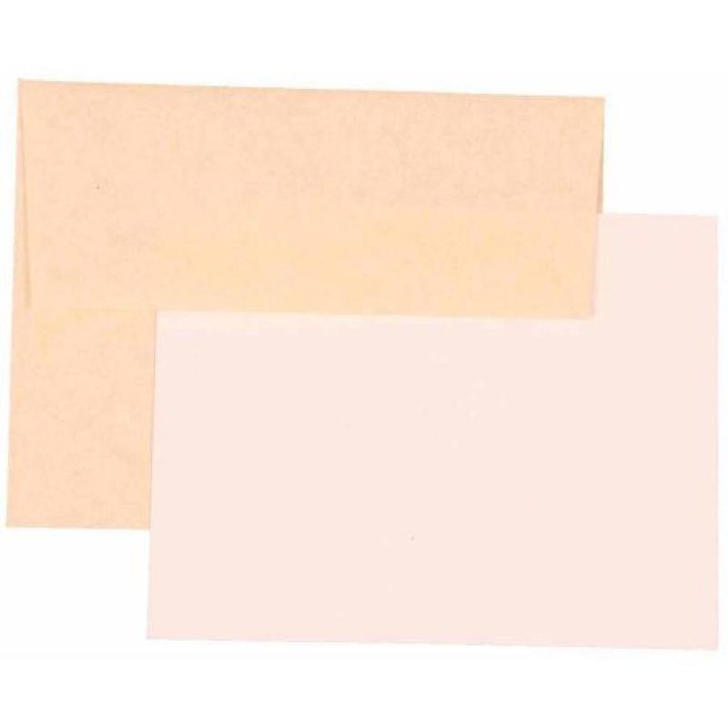 JAM Paper Recycled Parchment Personal Stationery Sets with Matching A2 Envelopes, Natural, 25-Pack