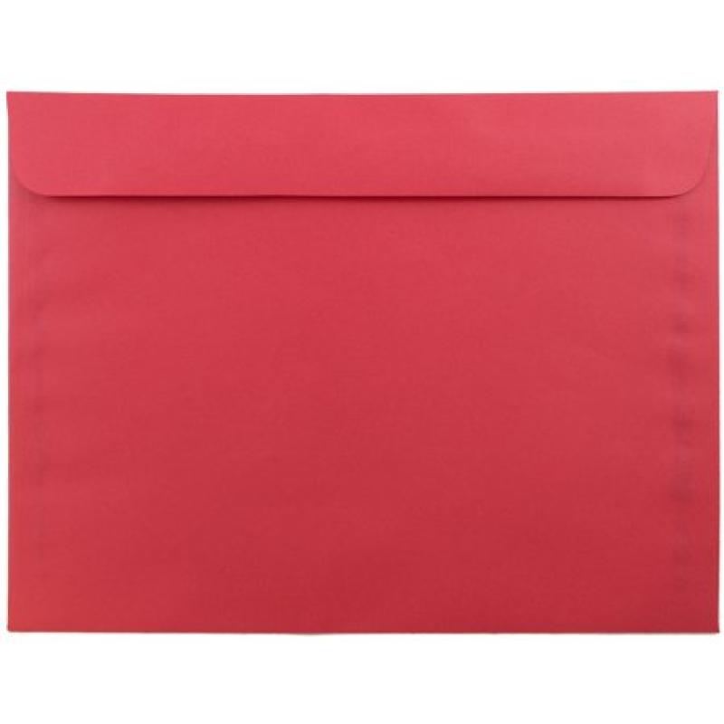 JAM Paper 9 x 12 Booklet Envelopes, Brite Hue Christmas Red, 250/pack