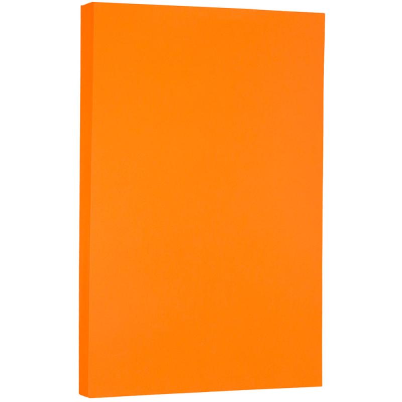 JAM Paper Recycled Legal Paper, 8.5 x 14, 24 lb Brite Hue Orange, 100 Sheets/pack