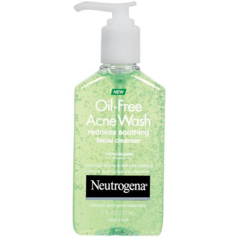 Neutrogena Oil-Free Acne Wash Redness Soothing Facial Cleanser, 6 Fl. Oz