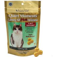 NaturVet Quiet Moments Calming Aid Plus Melatonin for Cats, 50 soft chews