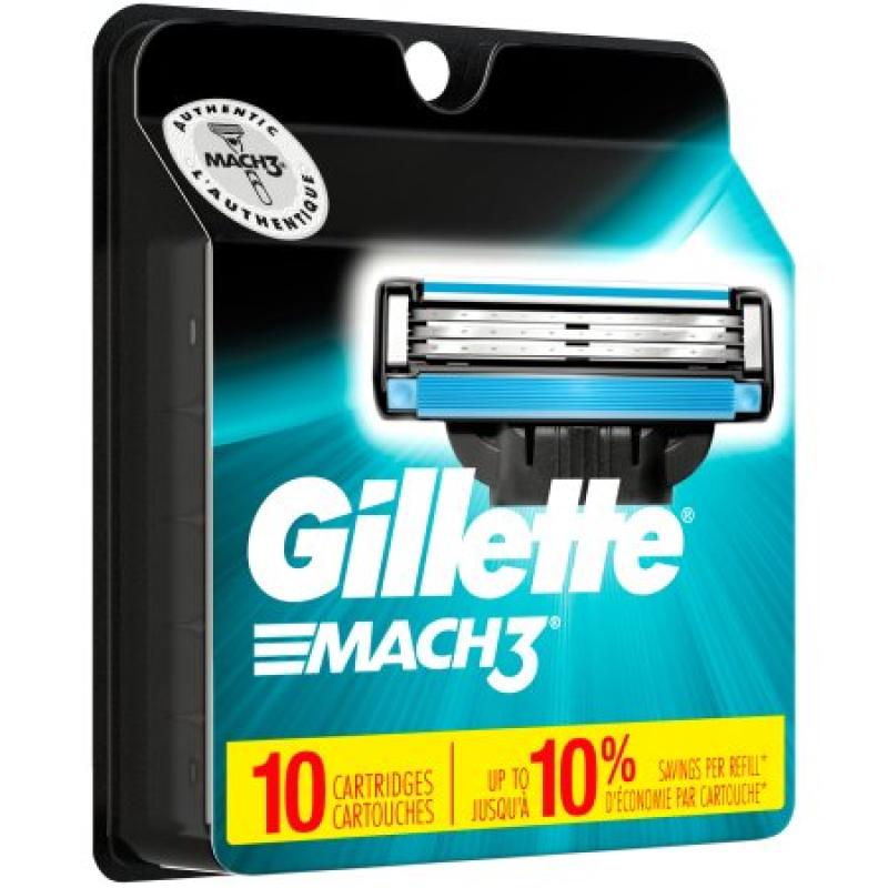 Gillette MACH3 Men&#039;s Razor Blade Refills, 10 count