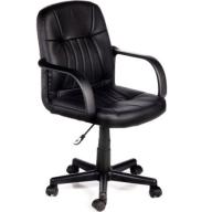 Comfort Products 60-5607M Leather Mid-Back Chair, Black