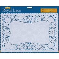 French Lace Paper Doilies, 9.75" x 14.5", Rectangle, 16-Pack, White