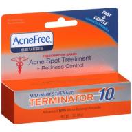 AcneFree Maximum Strength Terminator 10 Acne Spot Treatment + Redness Control Medicine, 1 oz
