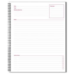 Cambridge Side Bound Guided Business Notebook, Linen, Meeting Notes, 11 x 8 1/4, 80 Sheets