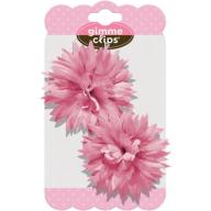 Gimme Clips Pom Hair Clips, Pink, 2 count