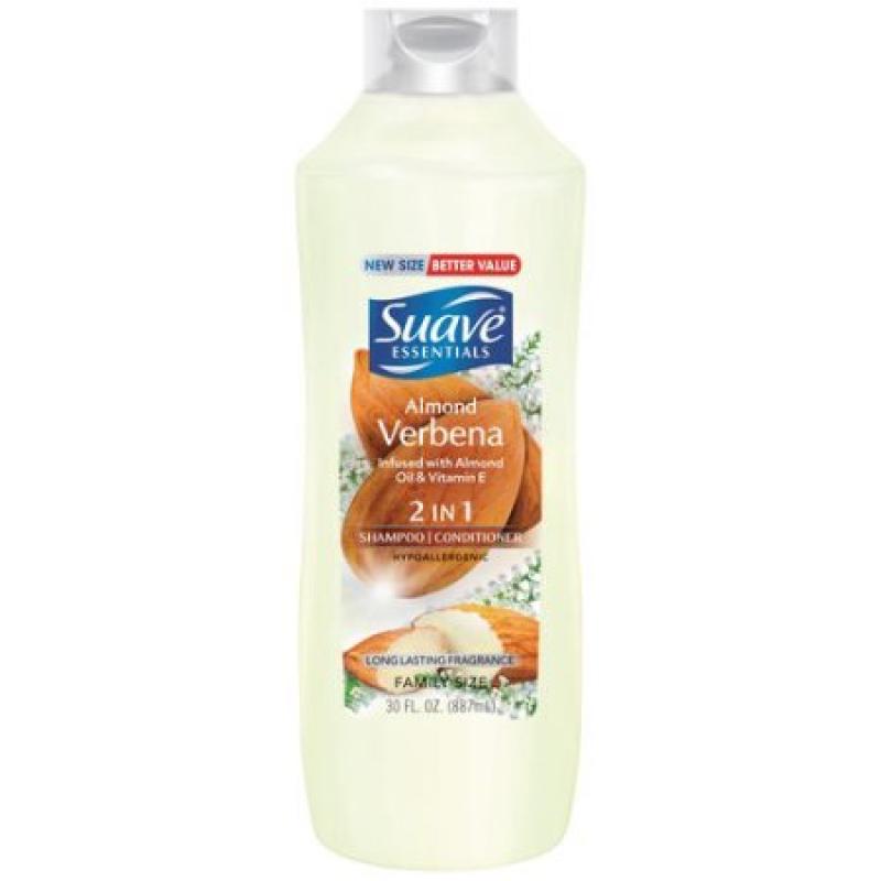 Suave Essentials Almond Verbena 2 in 1 Shampoo and Conditioner, 30 oz