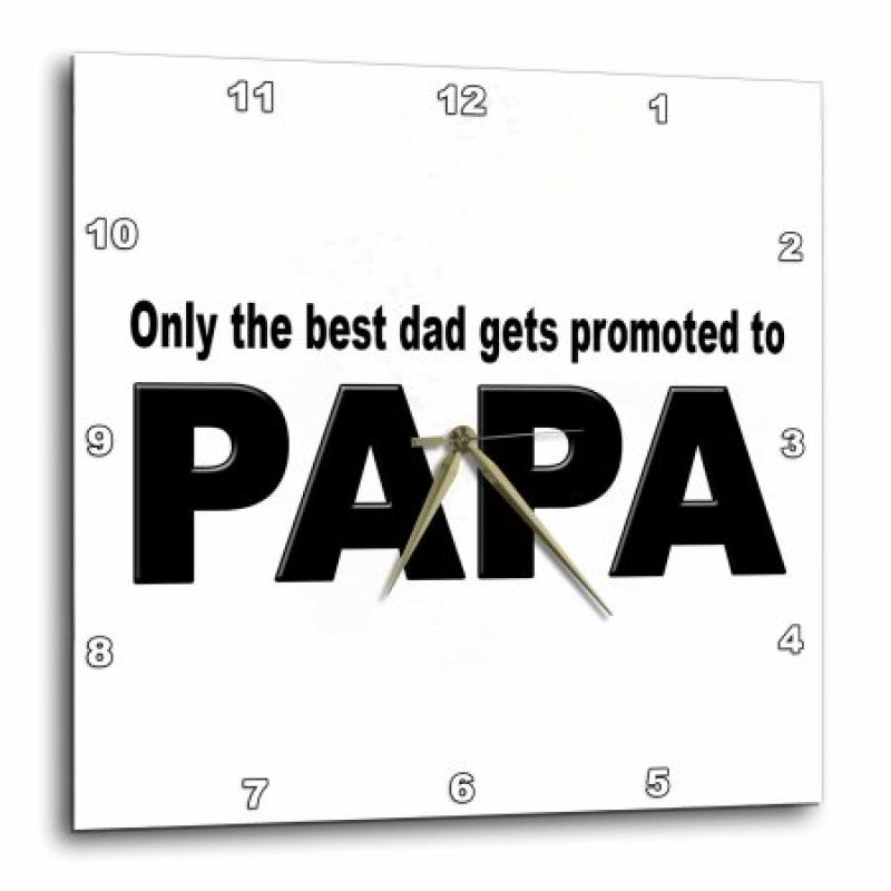 3dRose Only the best dad gets promoted to papa, Wall Clock, 15 by 15-inch