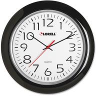 Lorell 13-1/4" Round Black Wall Clock