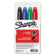 Sharpie Super Permanent Markers, Fine Point, Assorted, 4pk
