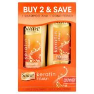 Suave Professionals Keratin Infusion Smoothing Shampoo and Conditioner, 12.6 oz, 2 pk