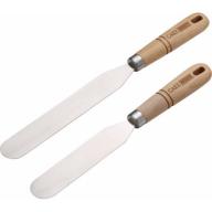 Cake Boss Wooden Tools and Gadgets 2-Piece Stainless Steel Icing Spatula Set