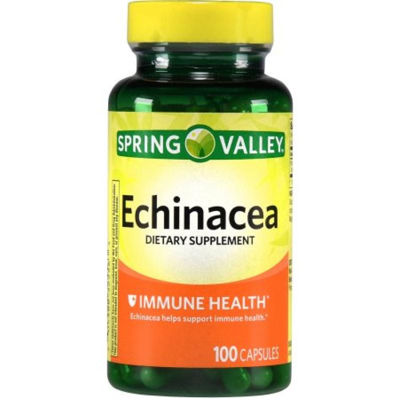 Spring Valley Echinacea Purpurea 100 Count Spring Valley Natural Echinacea Whole Herb Immune Health Dietary Supplement 100