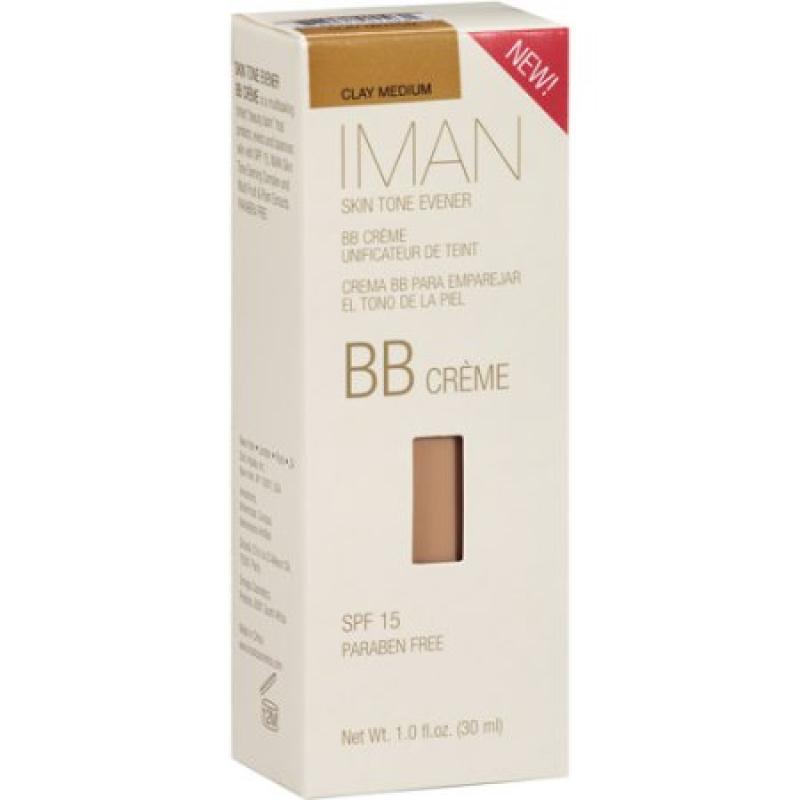 IMAN Skin Tone Evener BB Creme SPF 15 Clay Medium, 1.0 oz