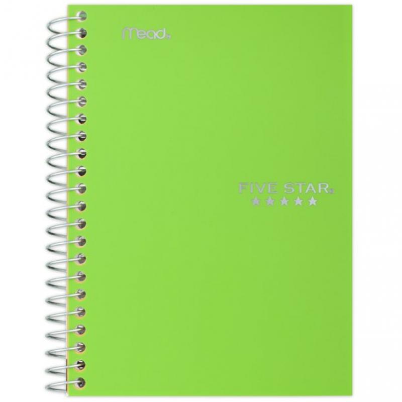 Five Star Personal Spiral Notebook, College Ruled, 7" x 4 3/8", Color Choice will Vary (45484)
