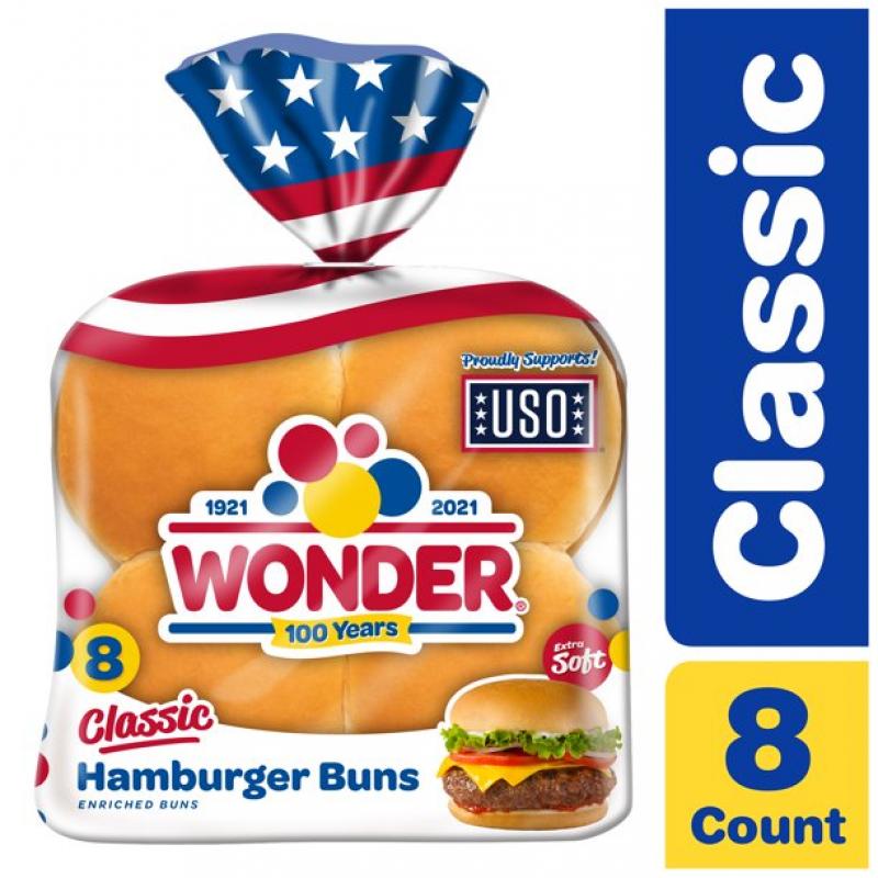 Wonder Bread Classic Hamburger Buns - 15 oz Package