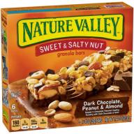 Nature Valley Sweet & Salty Nut Granola Bar Dark Chocolate Peanut and Almond 1.24 oz Bars 6 ct Box