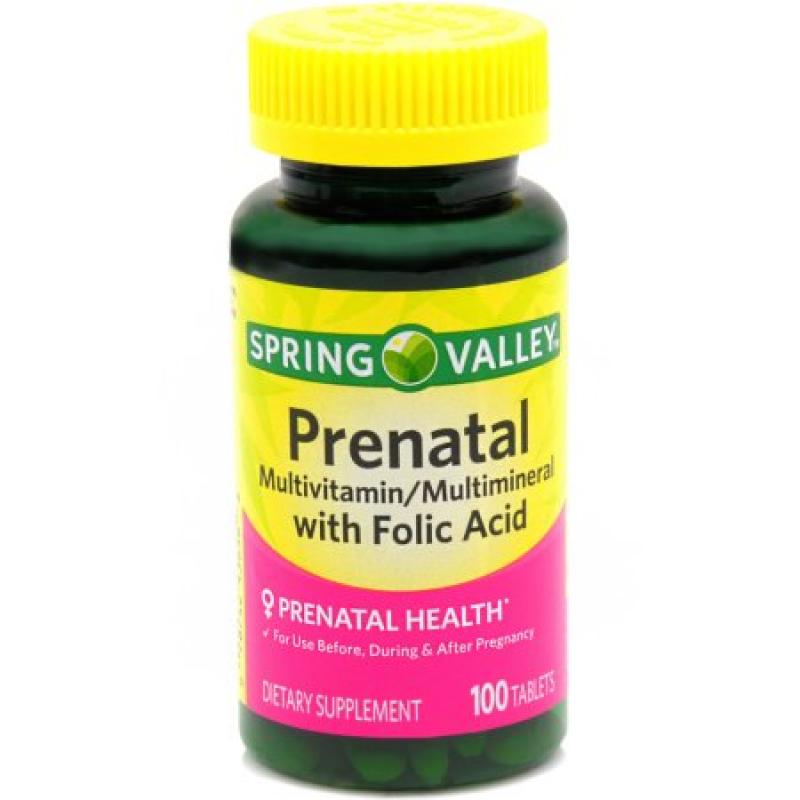 Spring Valley Prenatal Multivitamin/Multimineral with Folic Acid Tablets, 100 count