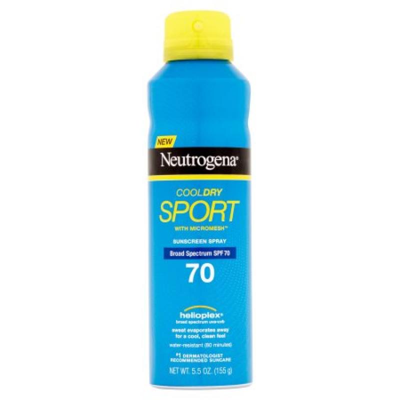 Neutrogena Cooldry Sport Sunscreen Spray Broad Spectrum SPF 70, 5.5 Oz
