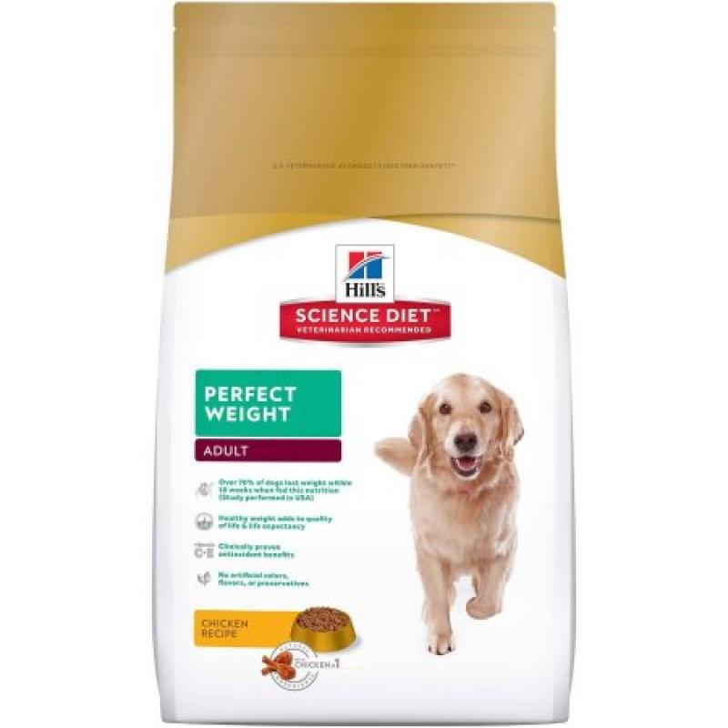 Hill&#039;s Science Diet Adult Perfect Weight Chicken Recipe Dry Dog Food, 4 lb bag