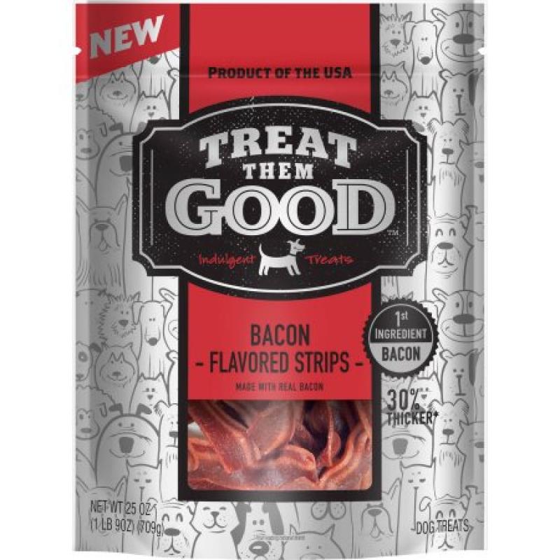 Treat Them Good Bacon Flavor Strip Dog Treats, 25 oz