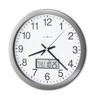 Howard Miller Chronicle Wall Clock with LCD Inset, 14", Gray