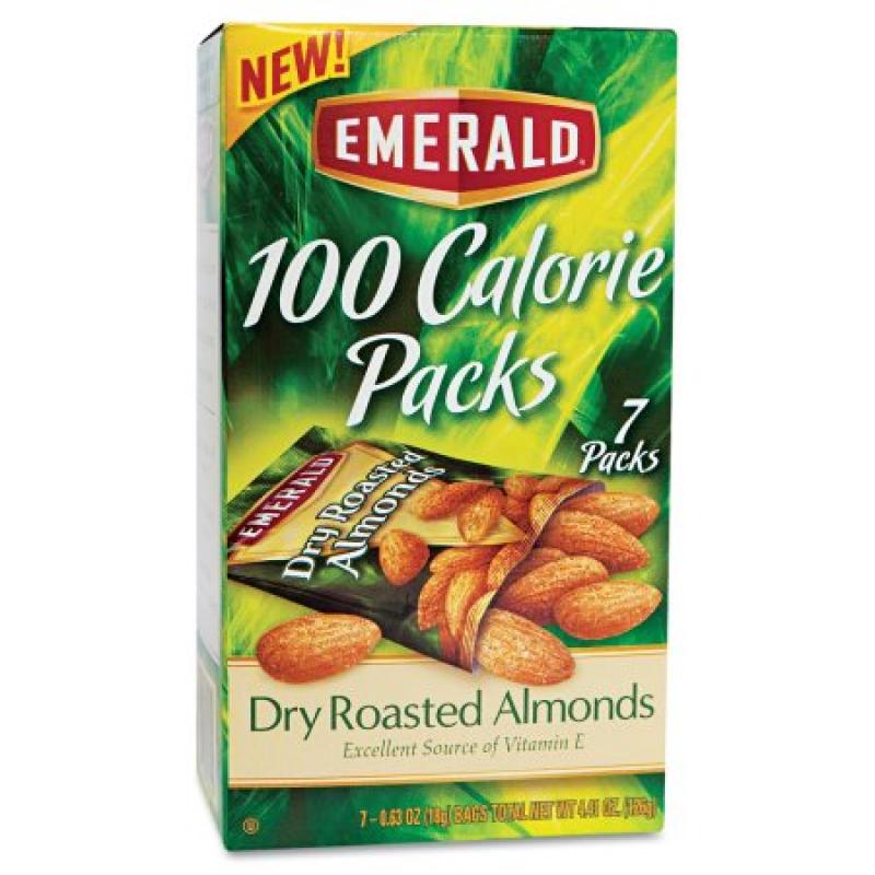 Emerald 100 Calorie Pack Dry Roasted Almonds, .63oz Packs, 7/Box