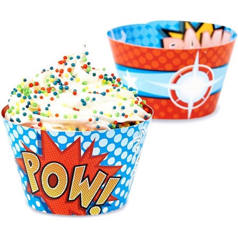 Superhero Comics Reversible Cupcake Wrappers, 12pk