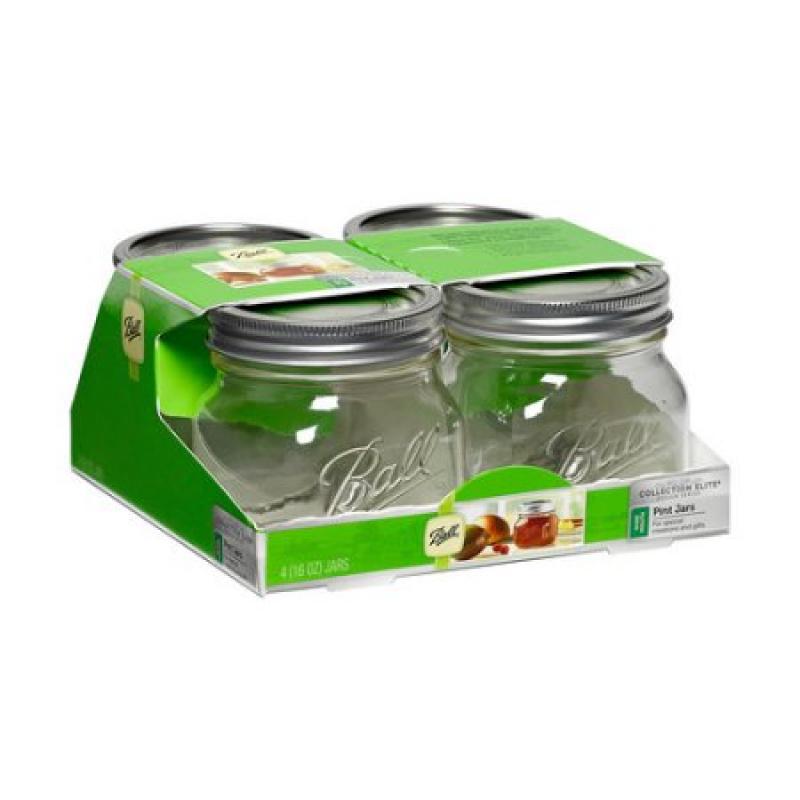 Ball Collection Elite Wide Mount 16Oz Pint Jars (Pack of 4)