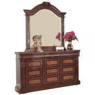 Coaster Grand Prado Dresser and Mirror Set in Warm Cherry Finish