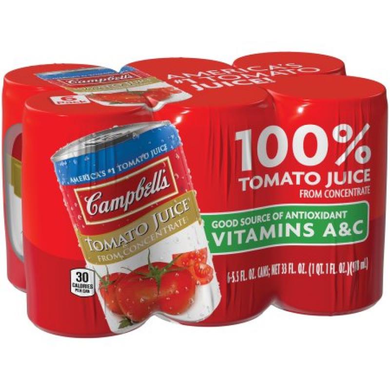Campbell&#039;s 100% Tomato Juice 5.5oz 6 pack
