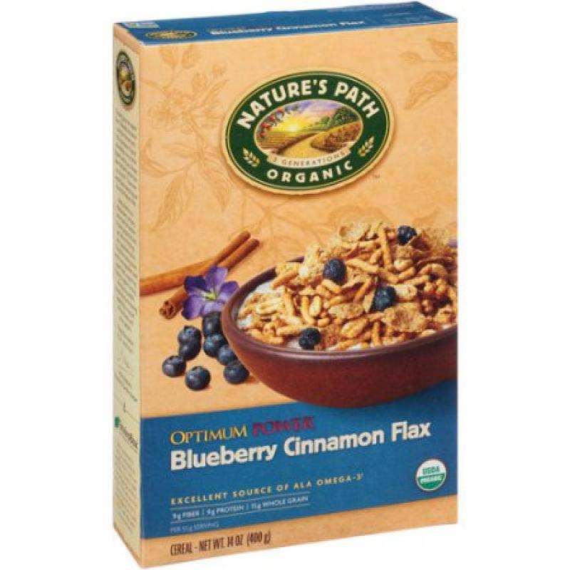 Nature&#039;s Path Organic Optimum Power Blueberry Cinnamon Flax Cereal, 14 oz, (Pack of 6)