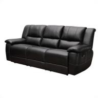 Coaster Lee Motion Leather Recliner Sofa in Black