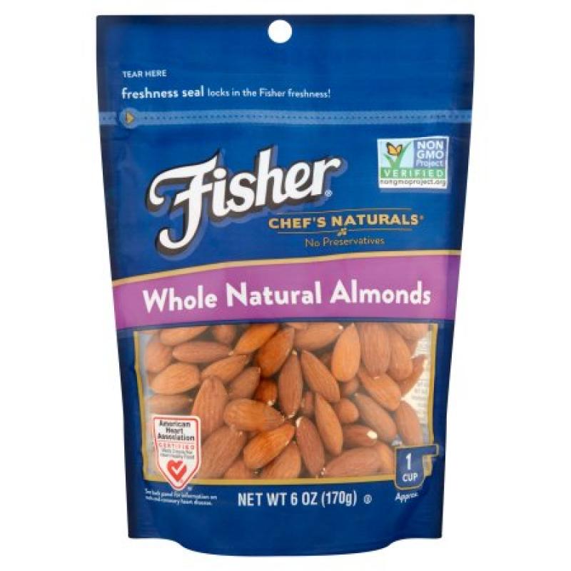 Fisher Chef's Naturals Whole Natural Almonds, 6 oz