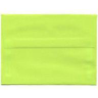 JAM Paper A7 5-1/4" x 7-1/4" Recycled Paper Invitation Envelopes, Brite Hue Ultra Lime Green, 25pk