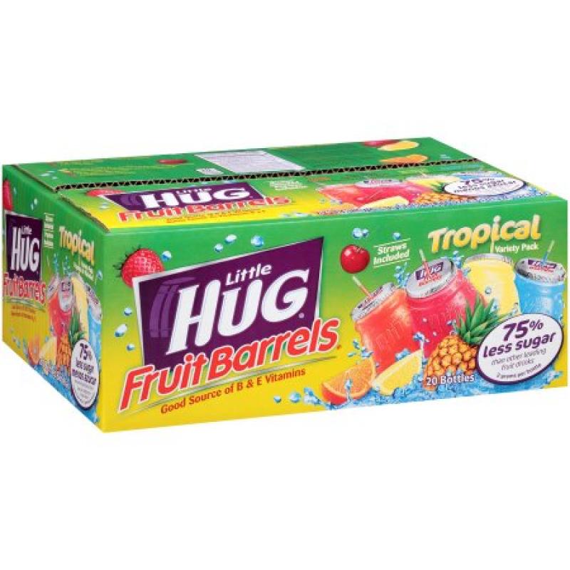Little Hug Fruit Drink Barrels, Tropical Fruit Variety Pack, 8 Fl Oz, 20 Count