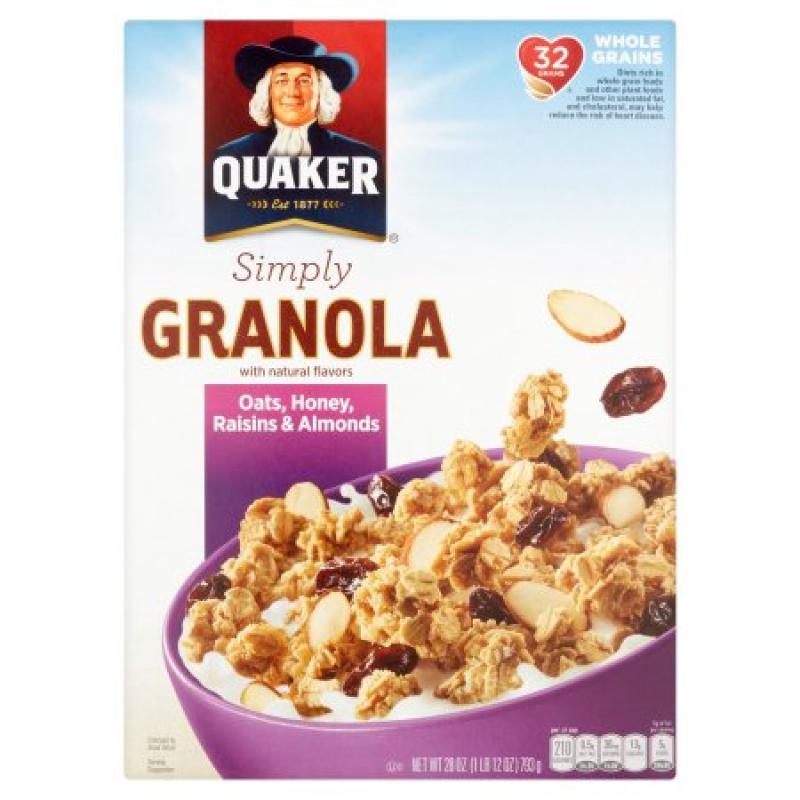 Quaker Simply Granola Oats, Honey, Raisins & Almonds 28oz