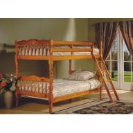 4473H  3" Wooden Post Honey Pine Twin/Twin Convertible Bunk Bed