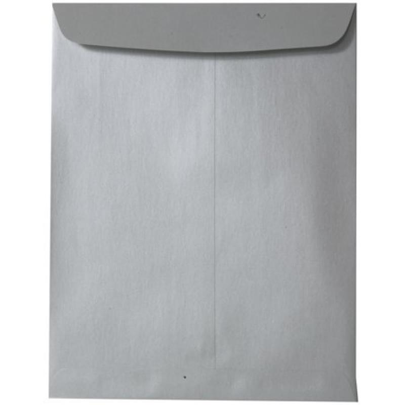 JAM Paper 10" x 13" Open End Catalog Envelopes with Gum Closure, Silver Stardream Metallic, 100/pack